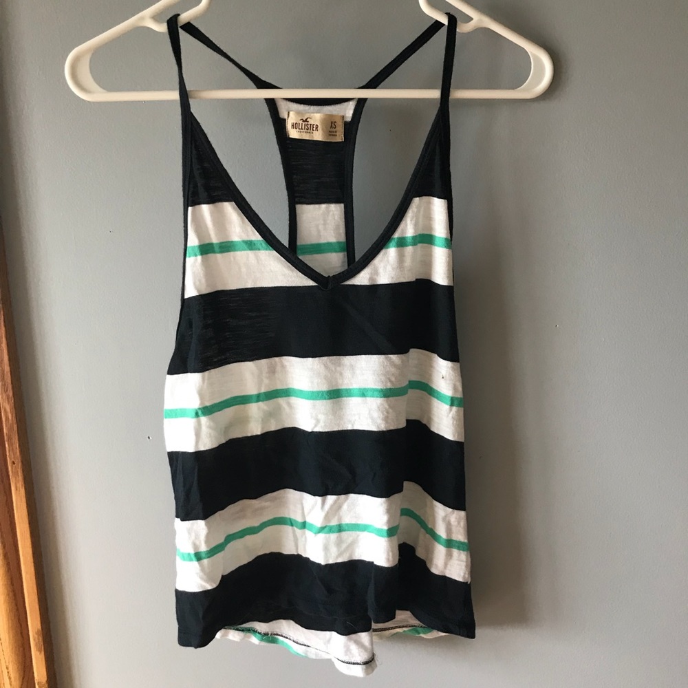Hollister navy striped strappy tank top